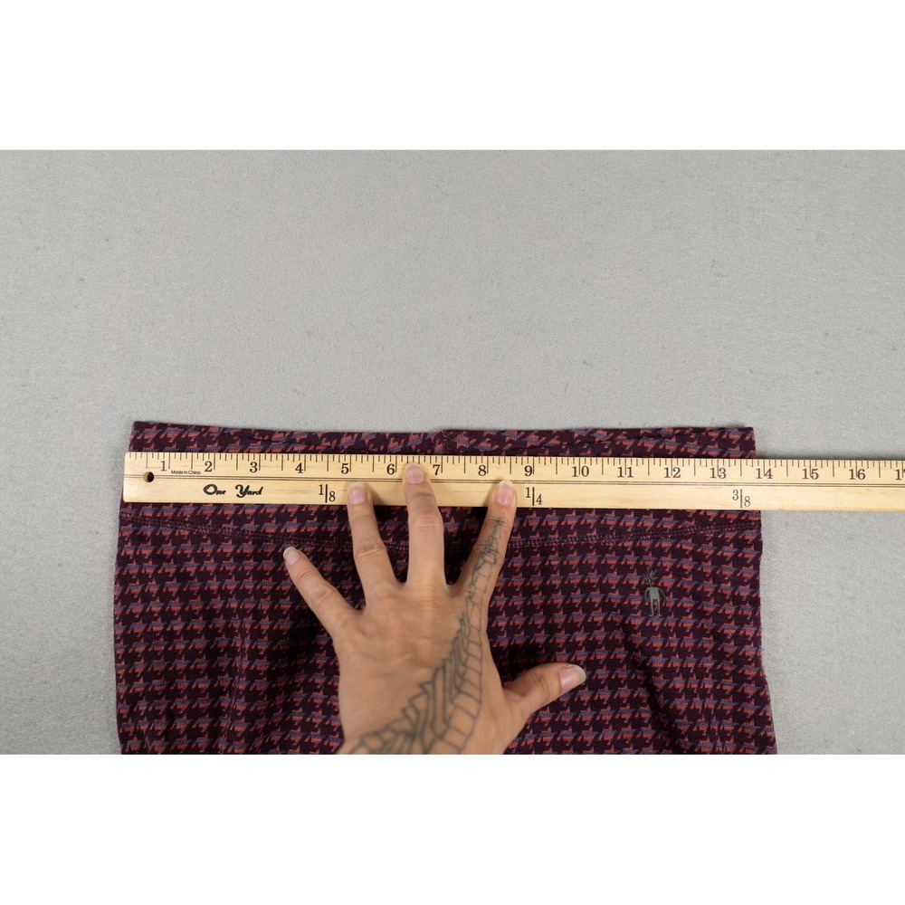 Smartwool Womens Leggings Base Layer Houndstooth 100% Merino Wool Purple Large - Picture 7 of 10